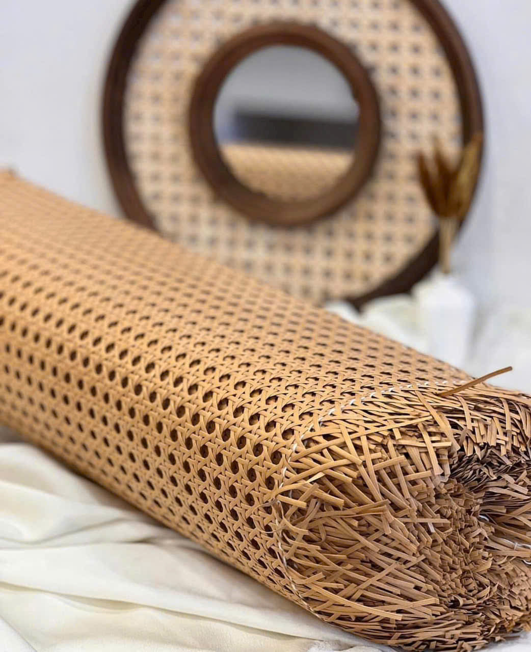 Mây Mắt Cáo Nhựa Màu Nâu